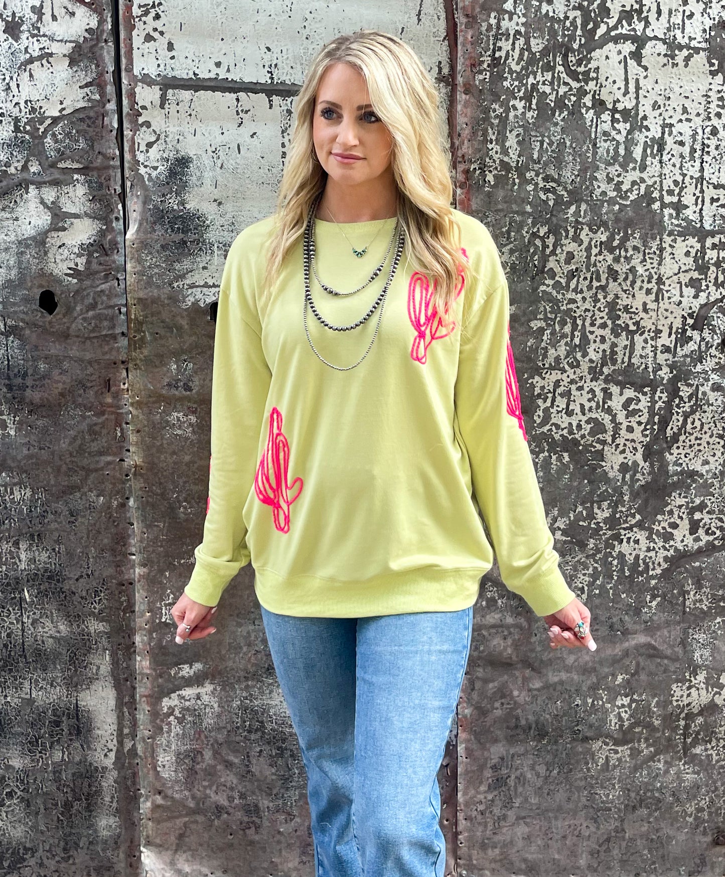 Cactus Rope Embroidered Top/Sweatshirt