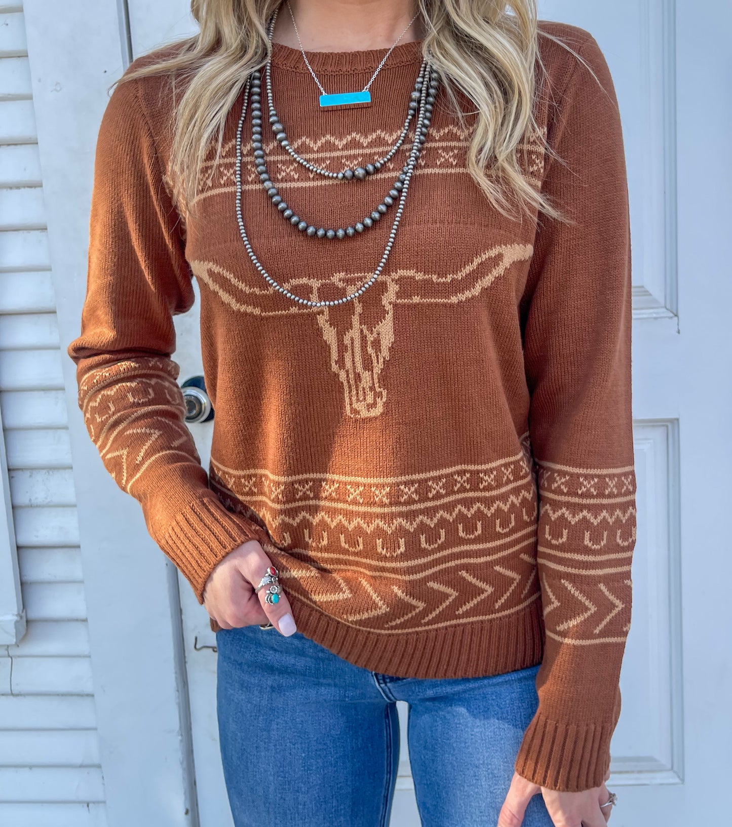 The Longhorn Sweater *Cinnamon