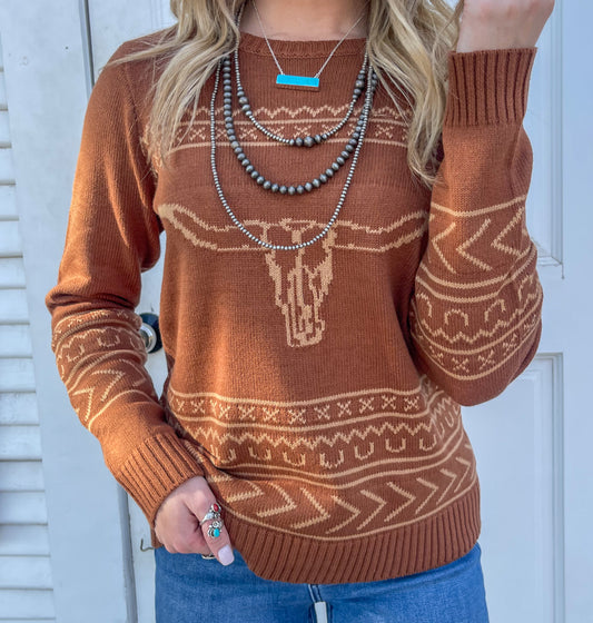 The Longhorn Sweater *Cinnamon