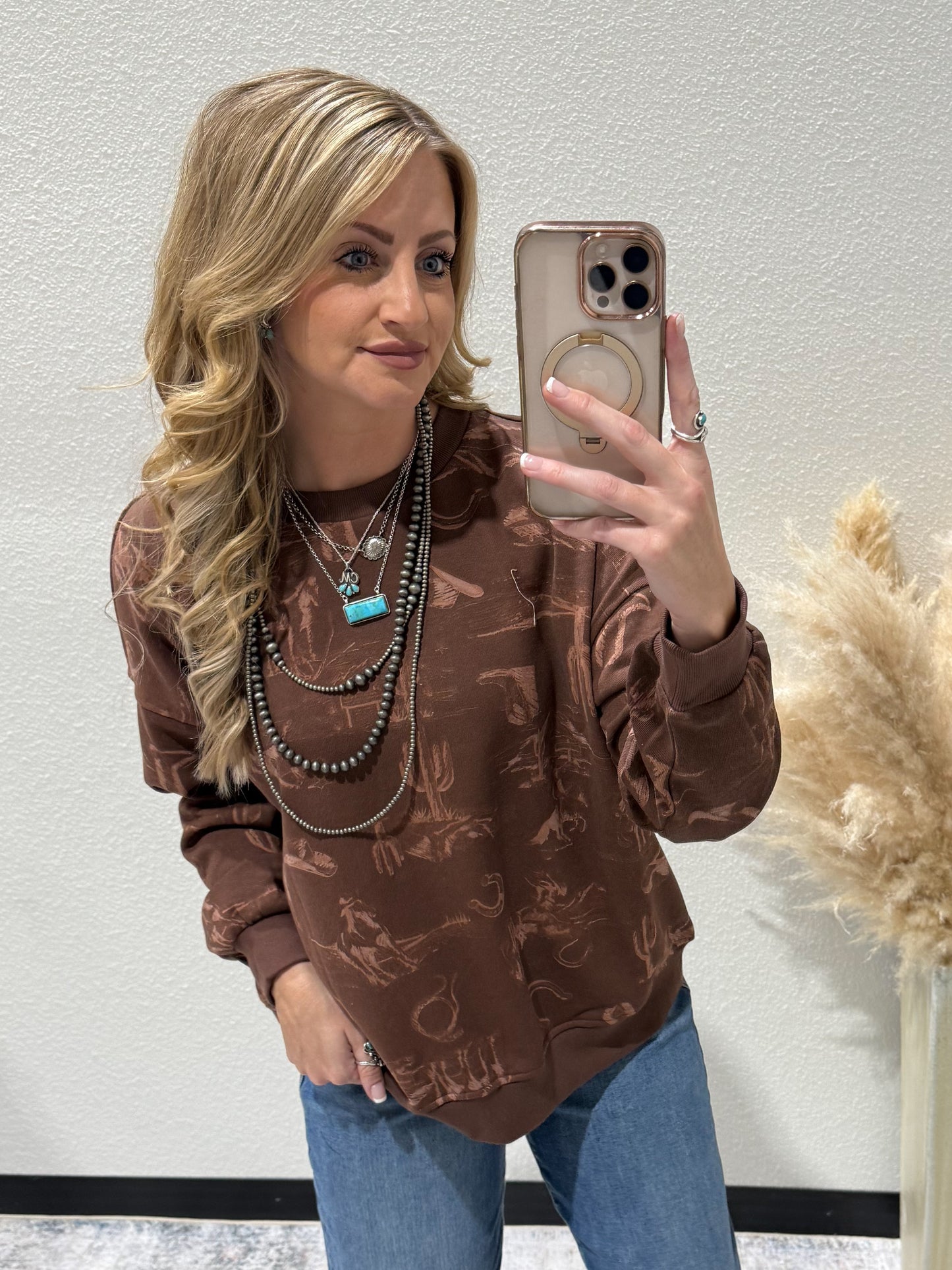 Cozy Cowboy Desert Sweatshirt *Brown