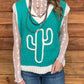Turquoise Cactus Sweater Vest