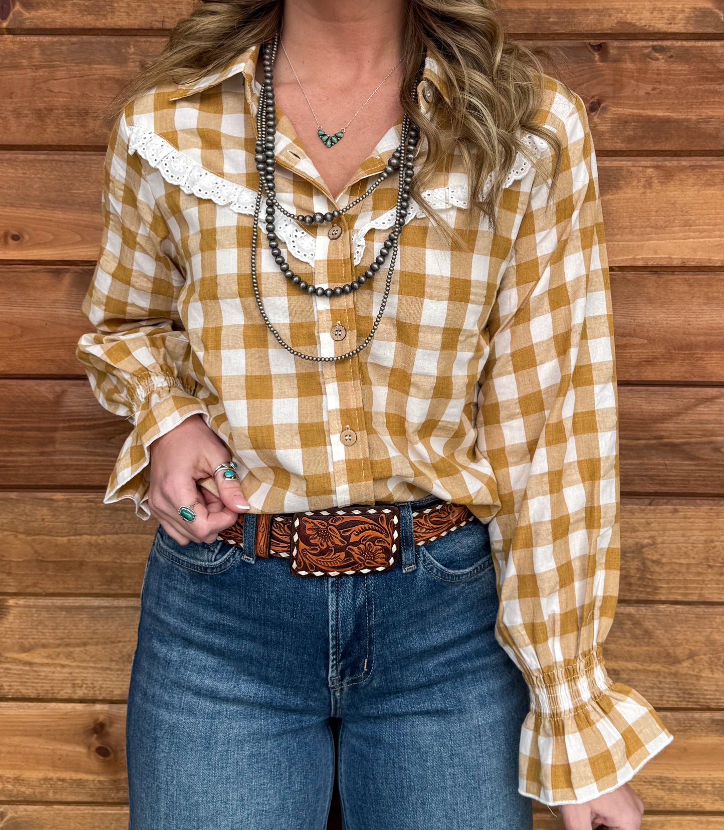 The Rita Gingham Blouse