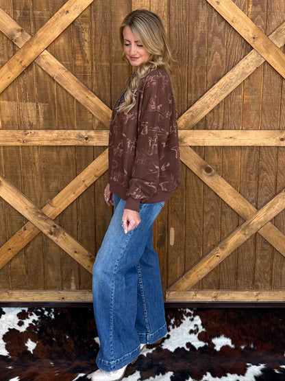 Cozy Cowboy Desert Sweatshirt *Brown