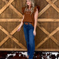 Bella Embroidered Blouse *Camel