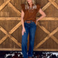Bella Embroidered Blouse *Camel