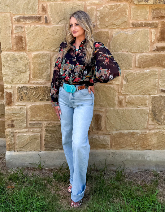 Wagon Wheel Sheer Blouse