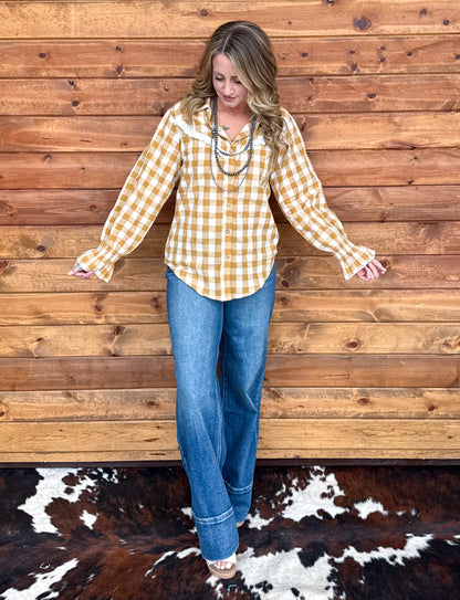 The Rita Gingham Blouse