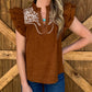 Bella Embroidered Blouse *Camel