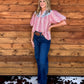 Western Horse Gingham Blouse