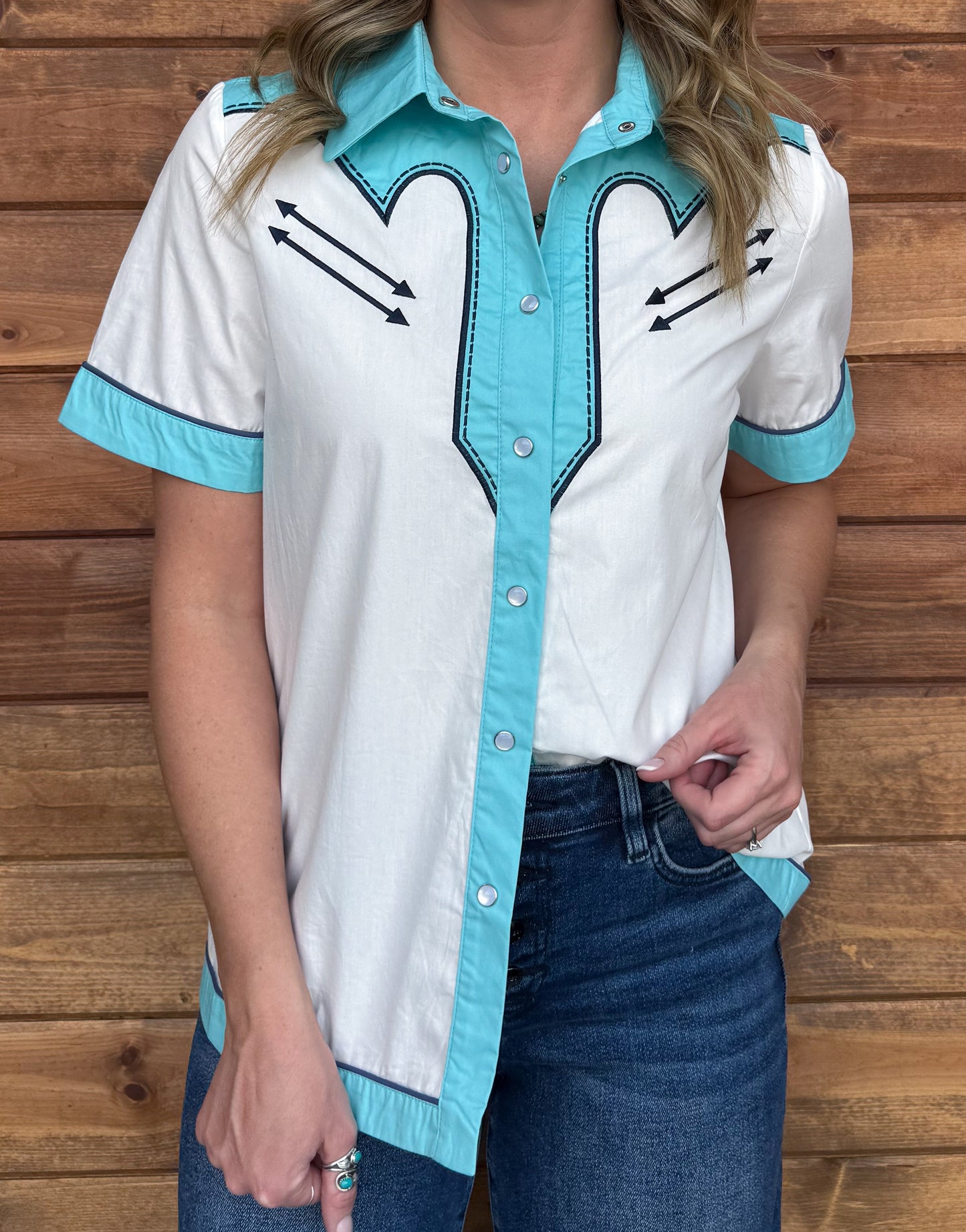Vintage Cowgirl Pearl Snap Top