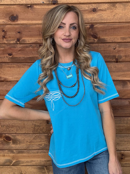 Boot Stitch Tee *Blue
