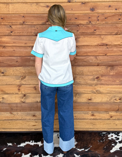 Vintage Cowgirl Pearl Snap Top