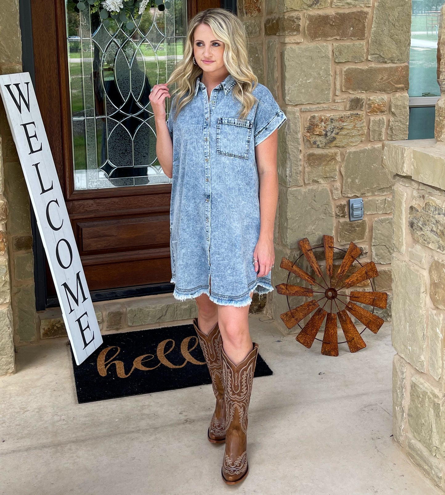 There's Your Trouble Denim Dress