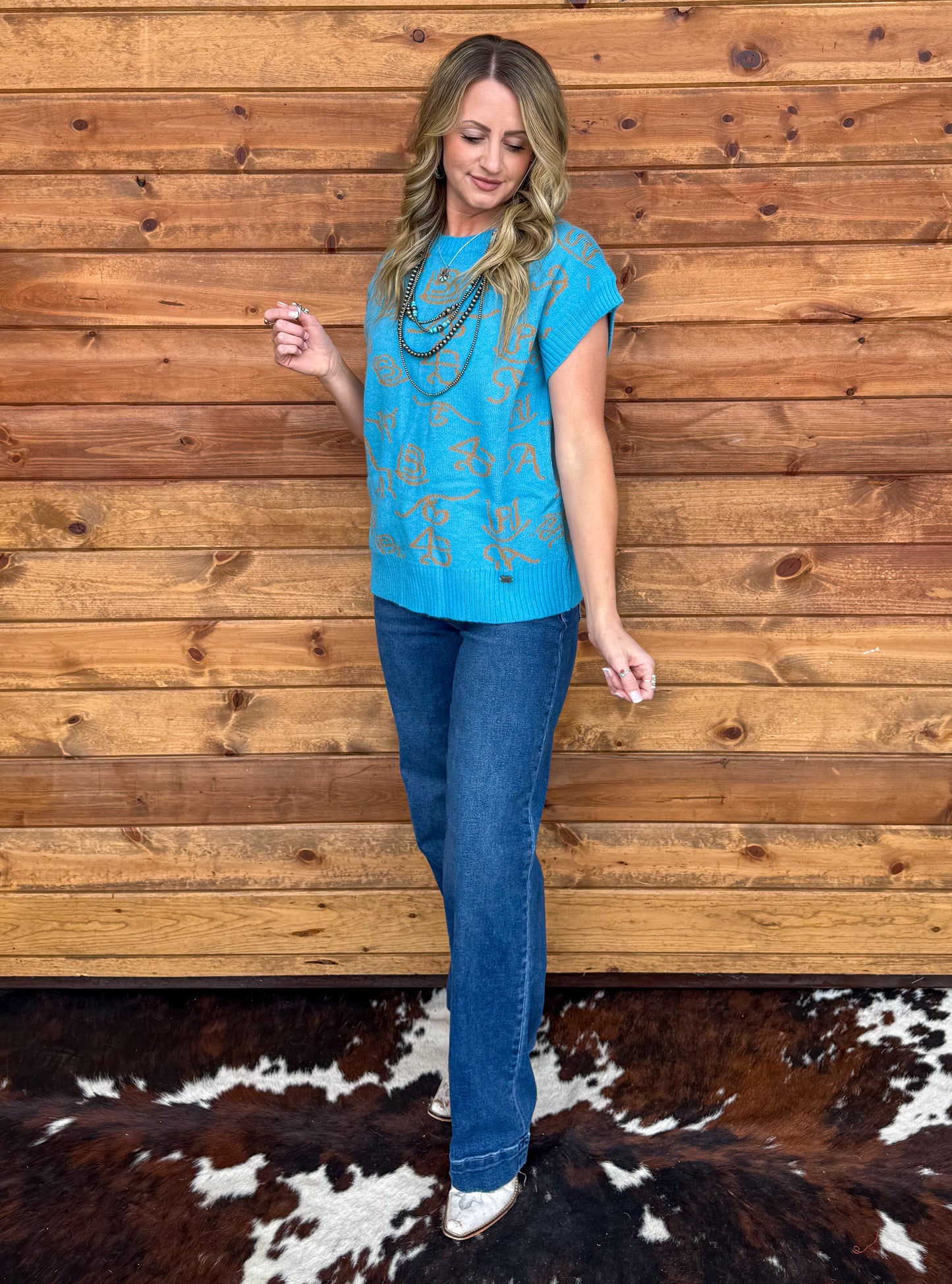 Branded Blues Sweater Top