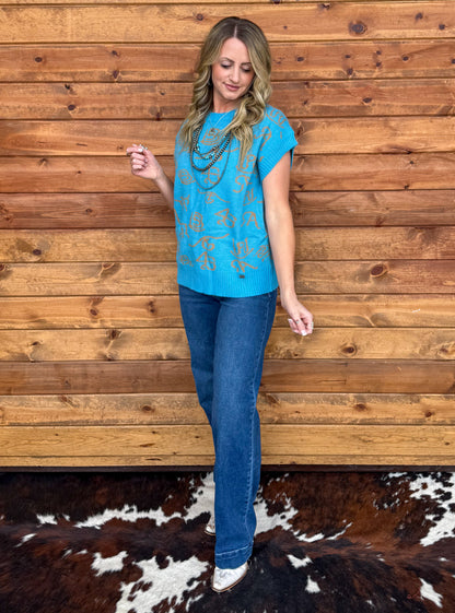 Branded Blues Sweater Top