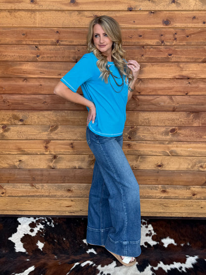 Boot Stitch Tee *Blue