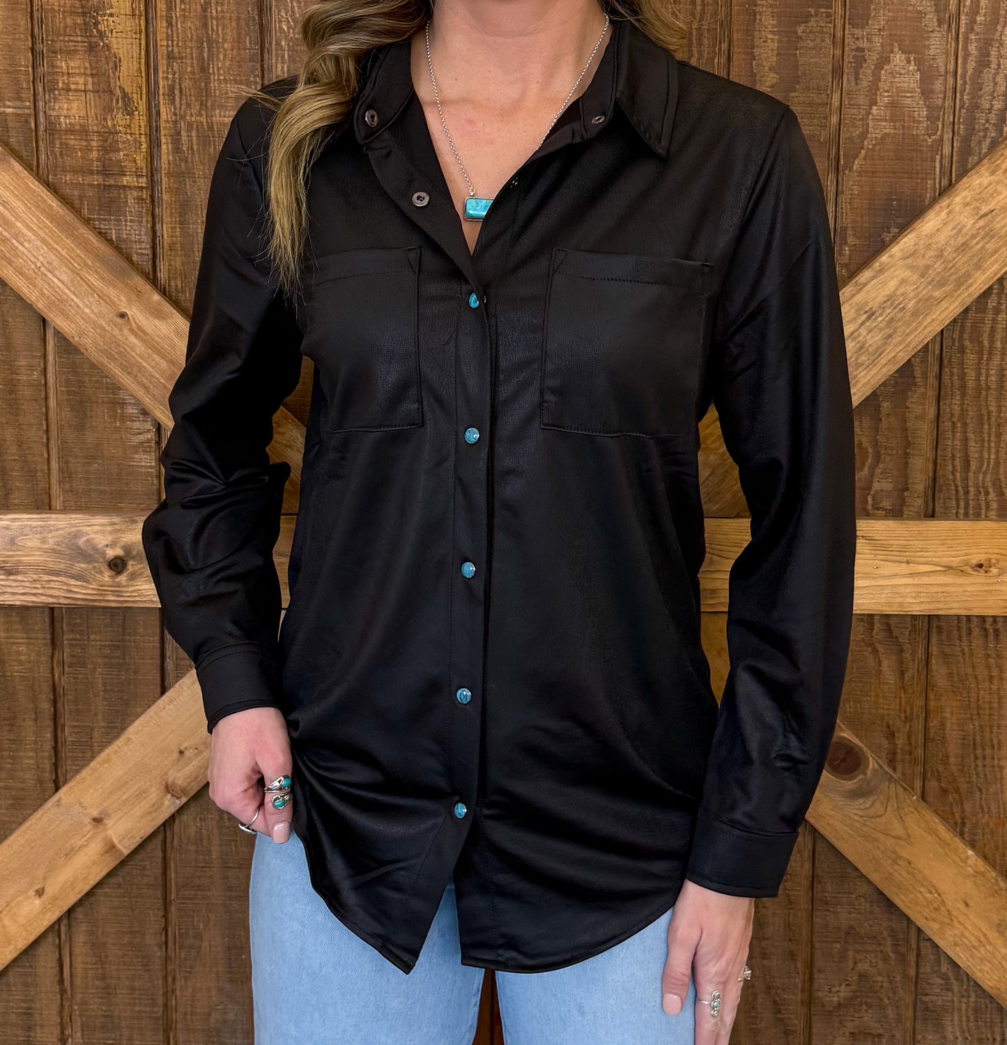 Leather Lux Top *Midnight
