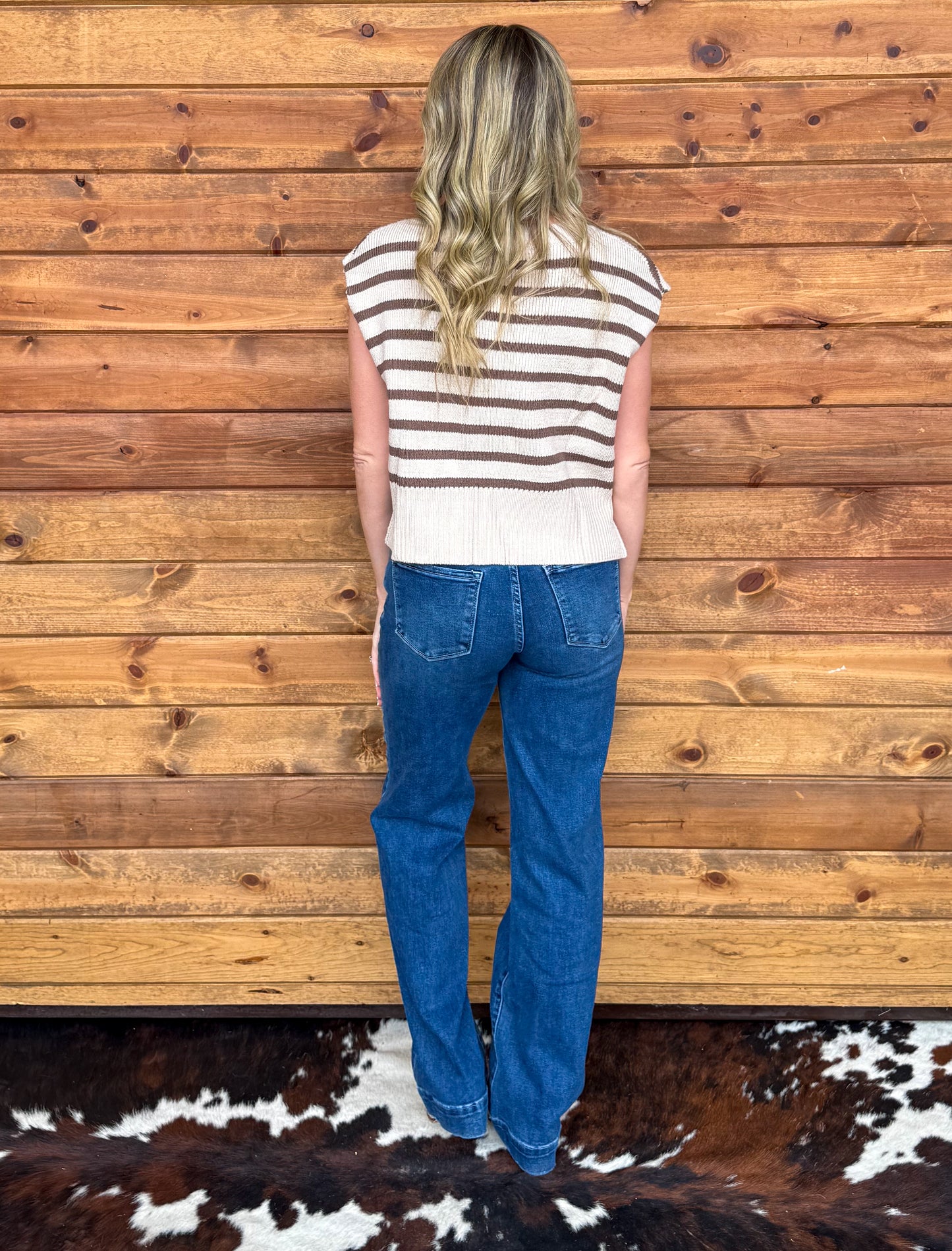 Cowgirl Basic Striped Sweater Top