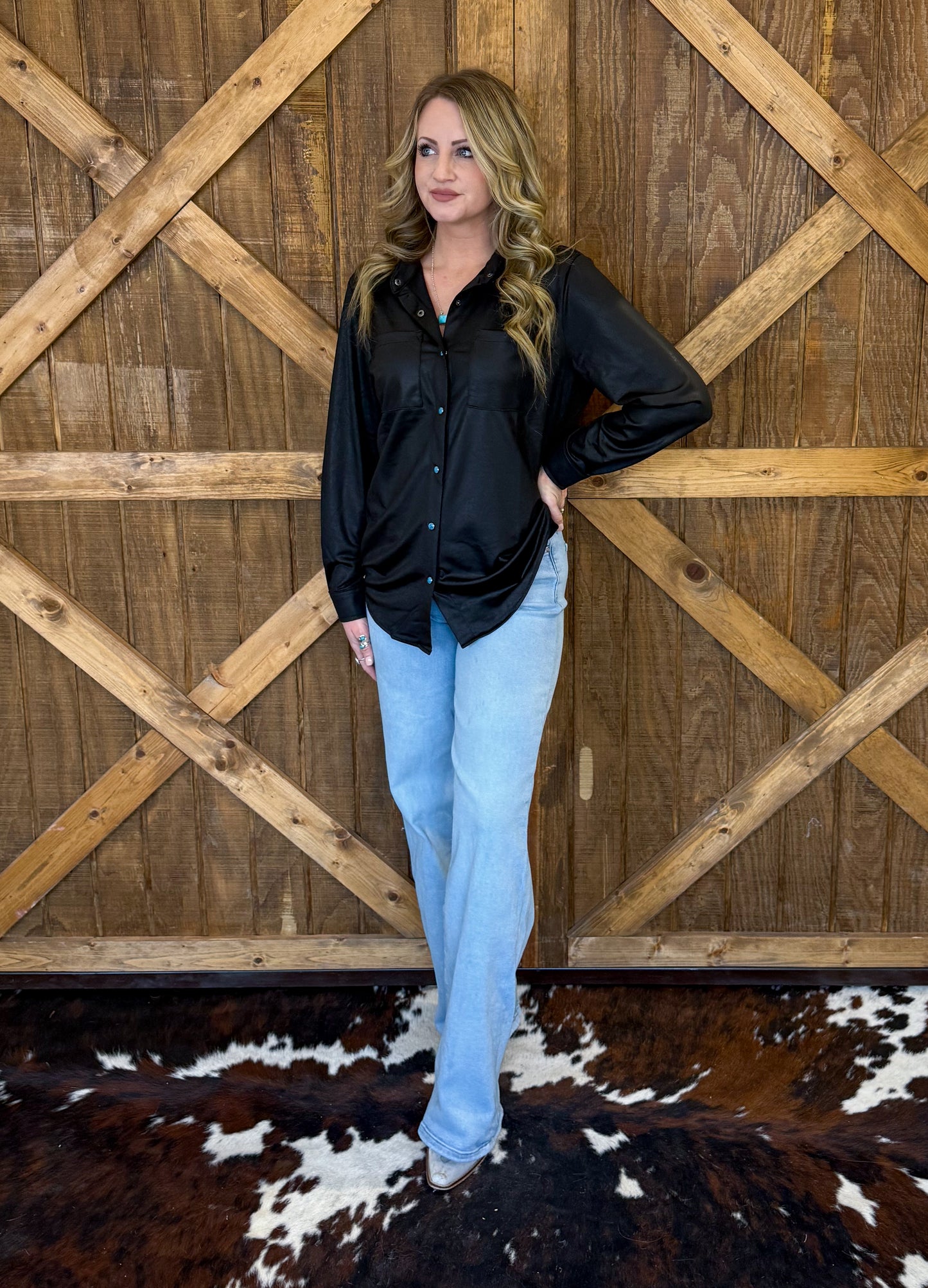 Leather Lux Top *Midnight