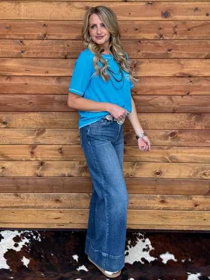 Boot Stitch Tee *Blue