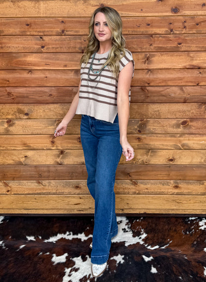 Cowgirl Basic Striped Sweater Top
