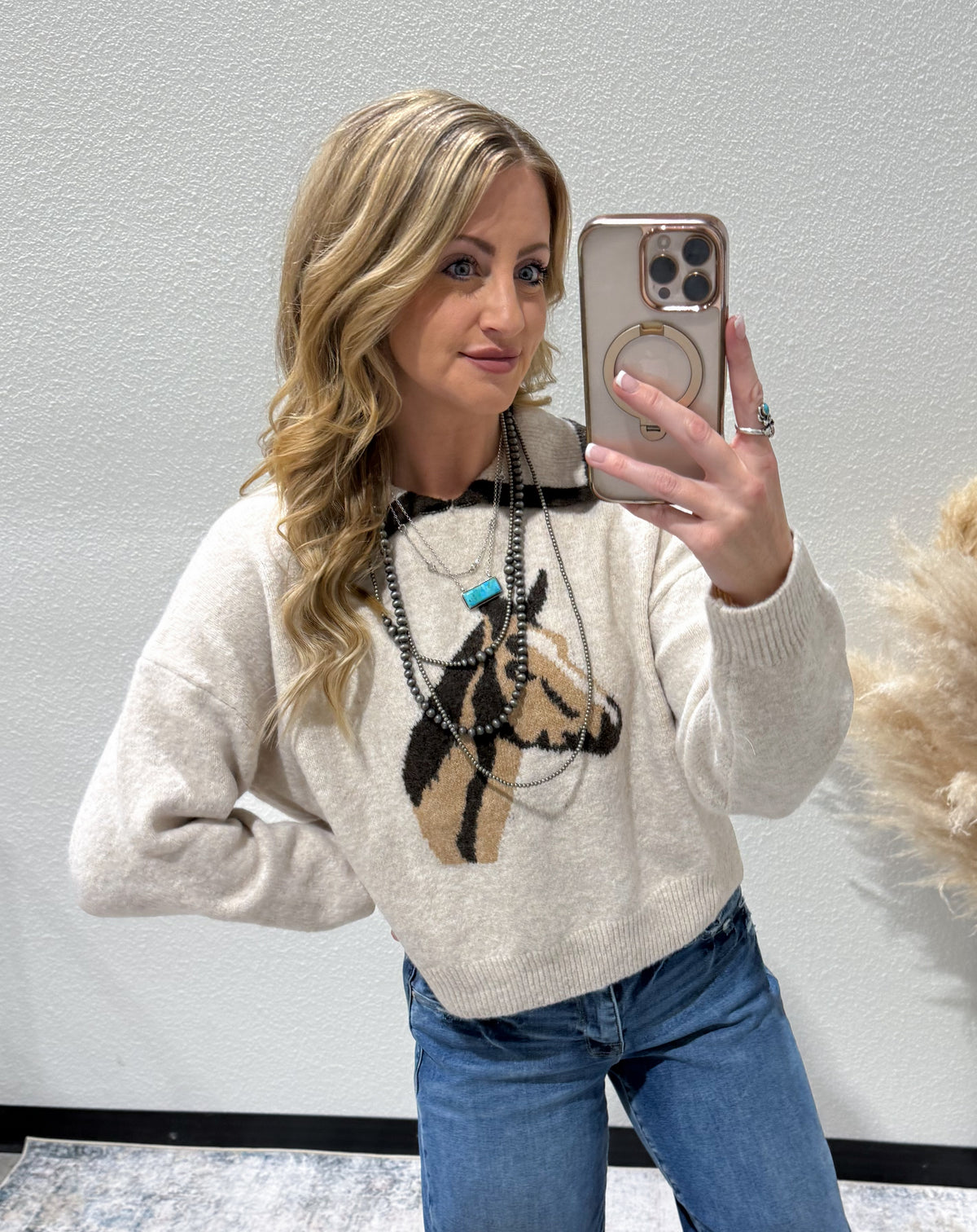 Collared Horse Sweater