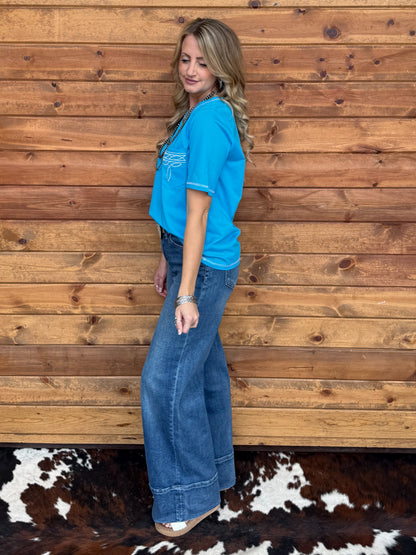 Boot Stitch Tee *Blue