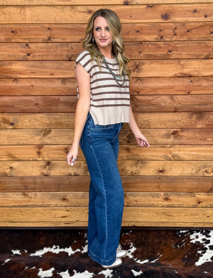 Cowgirl Basic Striped Sweater Top