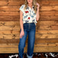 Longhorn Button-Up Top *White