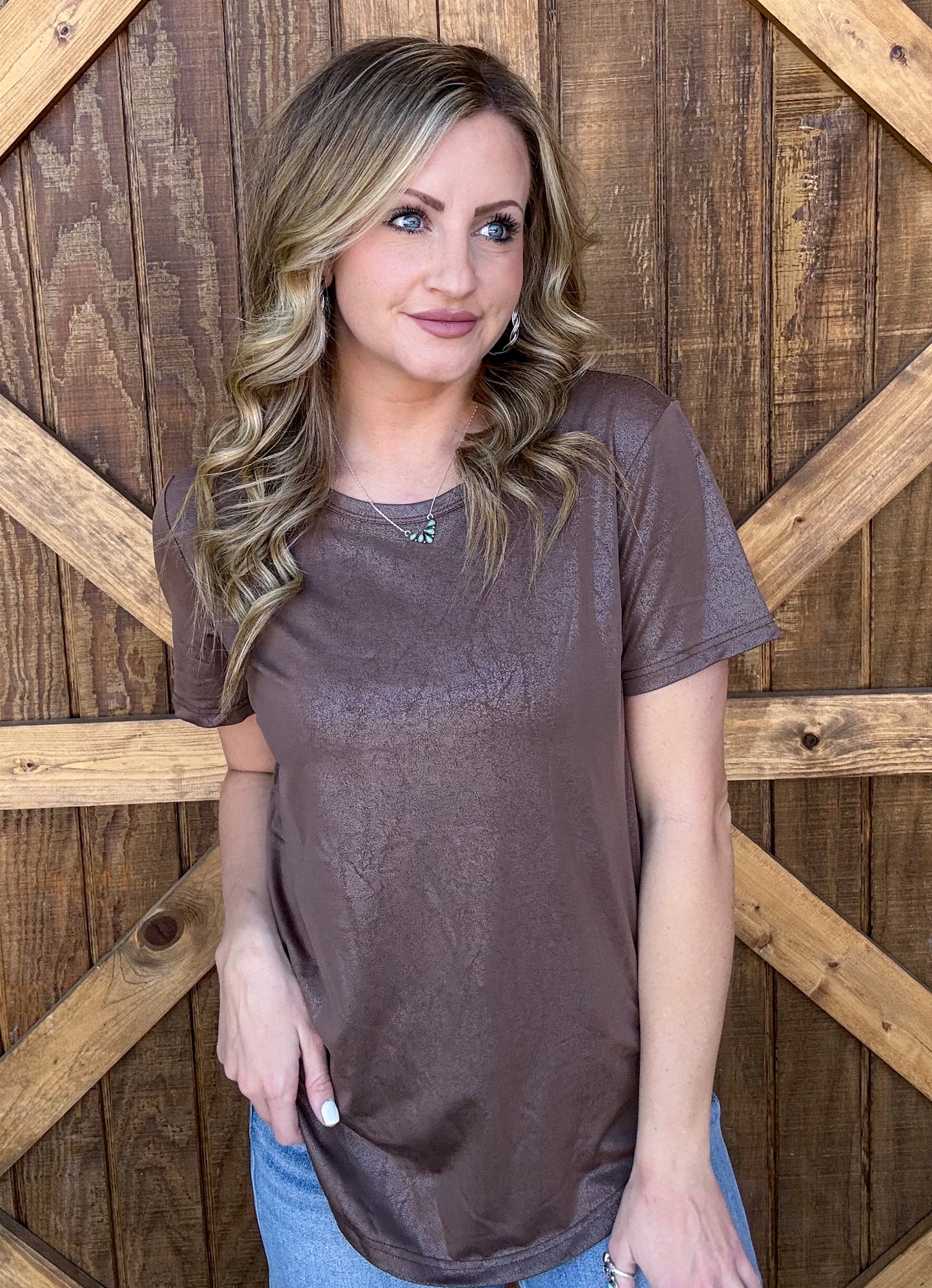 Swanky Leather Top *Mocha