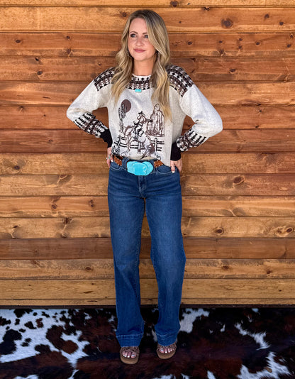 Vintage Cowgirl Sweater *Black