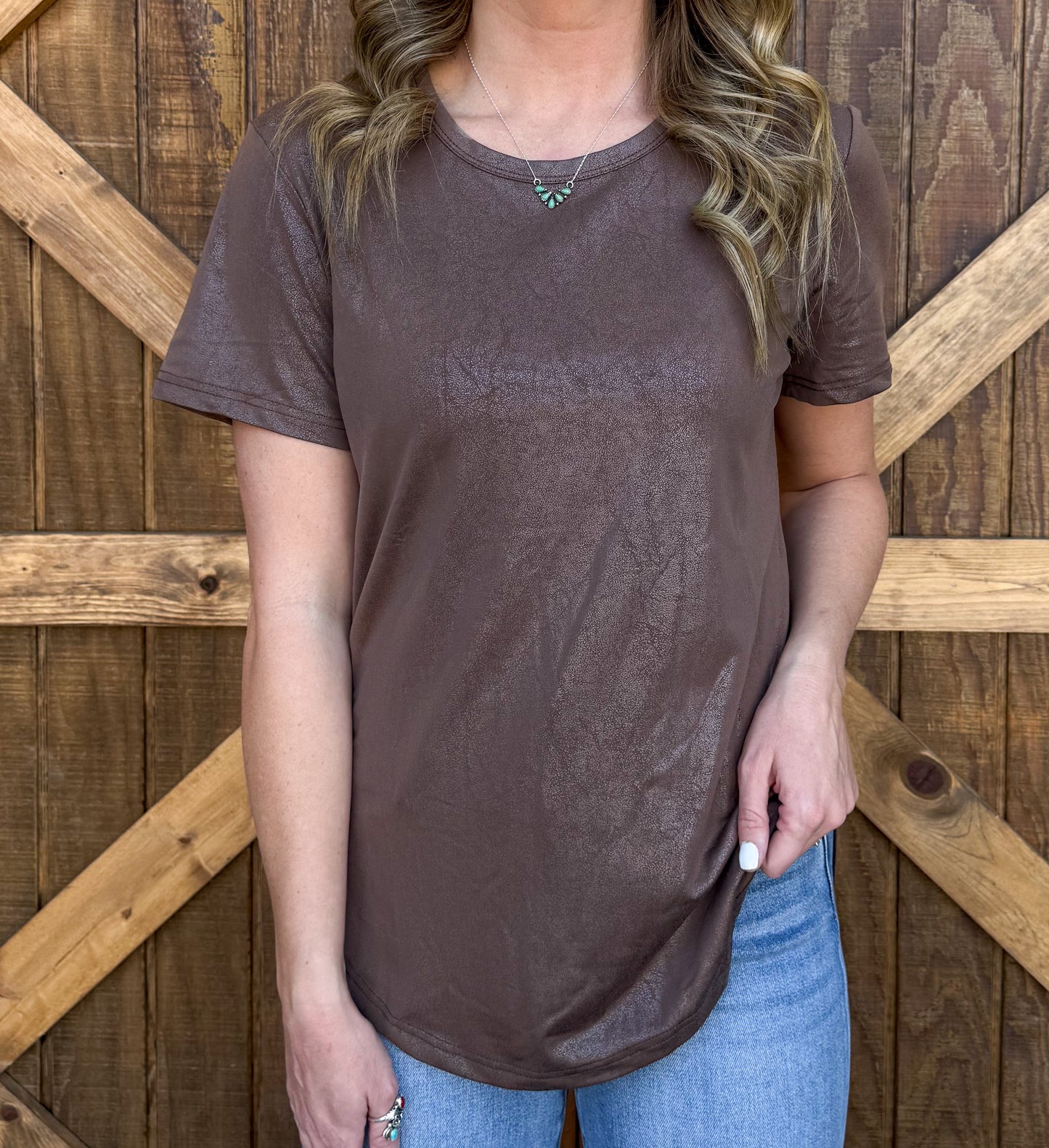 Swanky Leather Top *Mocha