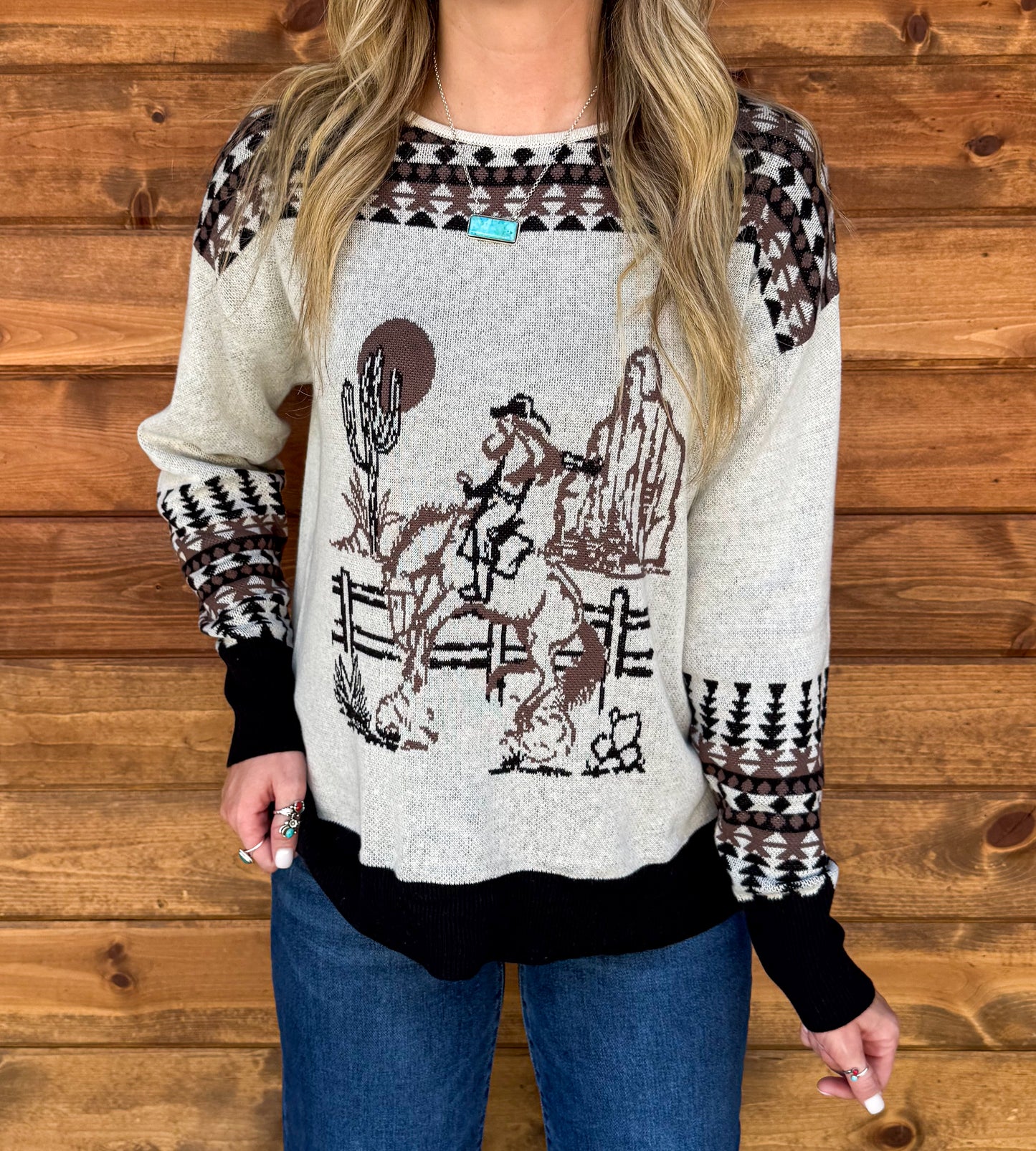 Vintage Cowgirl Sweater *Black