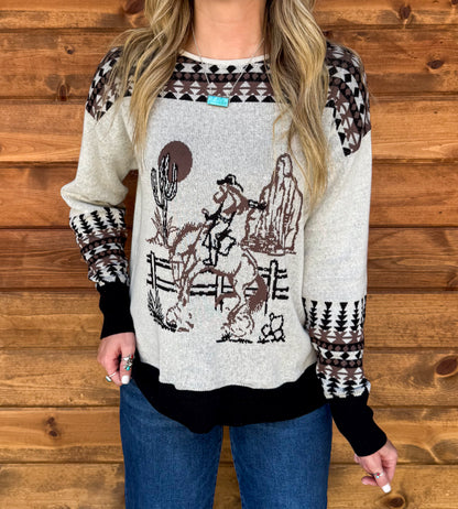 Vintage Cowgirl Sweater *Black