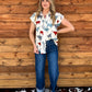 Longhorn Button-Up Top *White