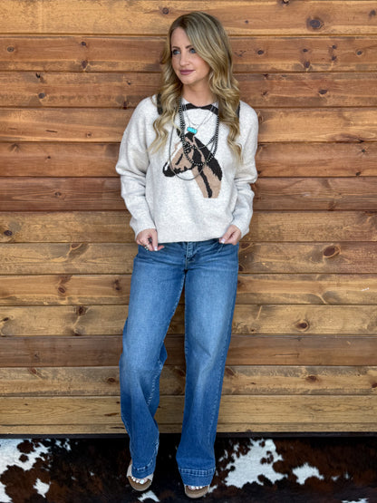 Collared Horse Sweater