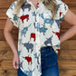 Longhorn Button-Up Top *White