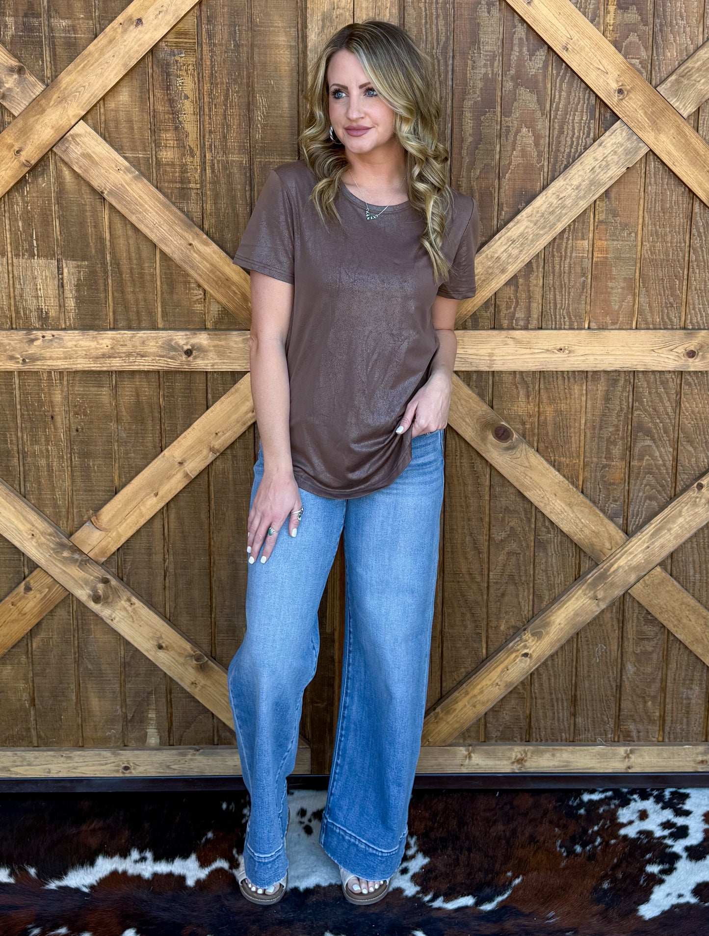 Swanky Leather Top *Mocha