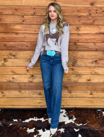 Pony Stars Sweater *Grey