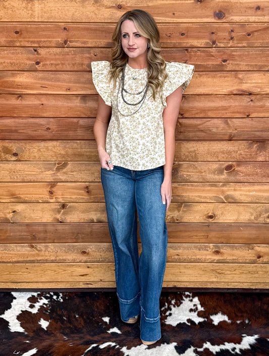 Western Floral Blouse