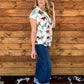 Longhorn Button-Up Top *White