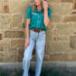 Cowgirl Pearl Snap Top *Turquoise