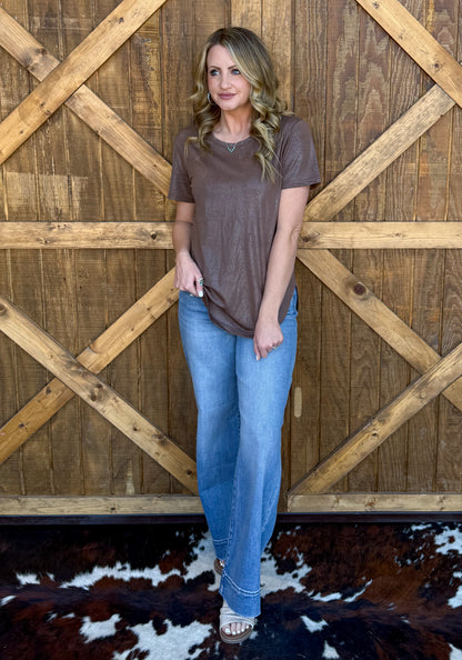 Swanky Leather Top *Mocha