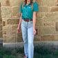 Cowgirl Pearl Snap Top *Turquoise