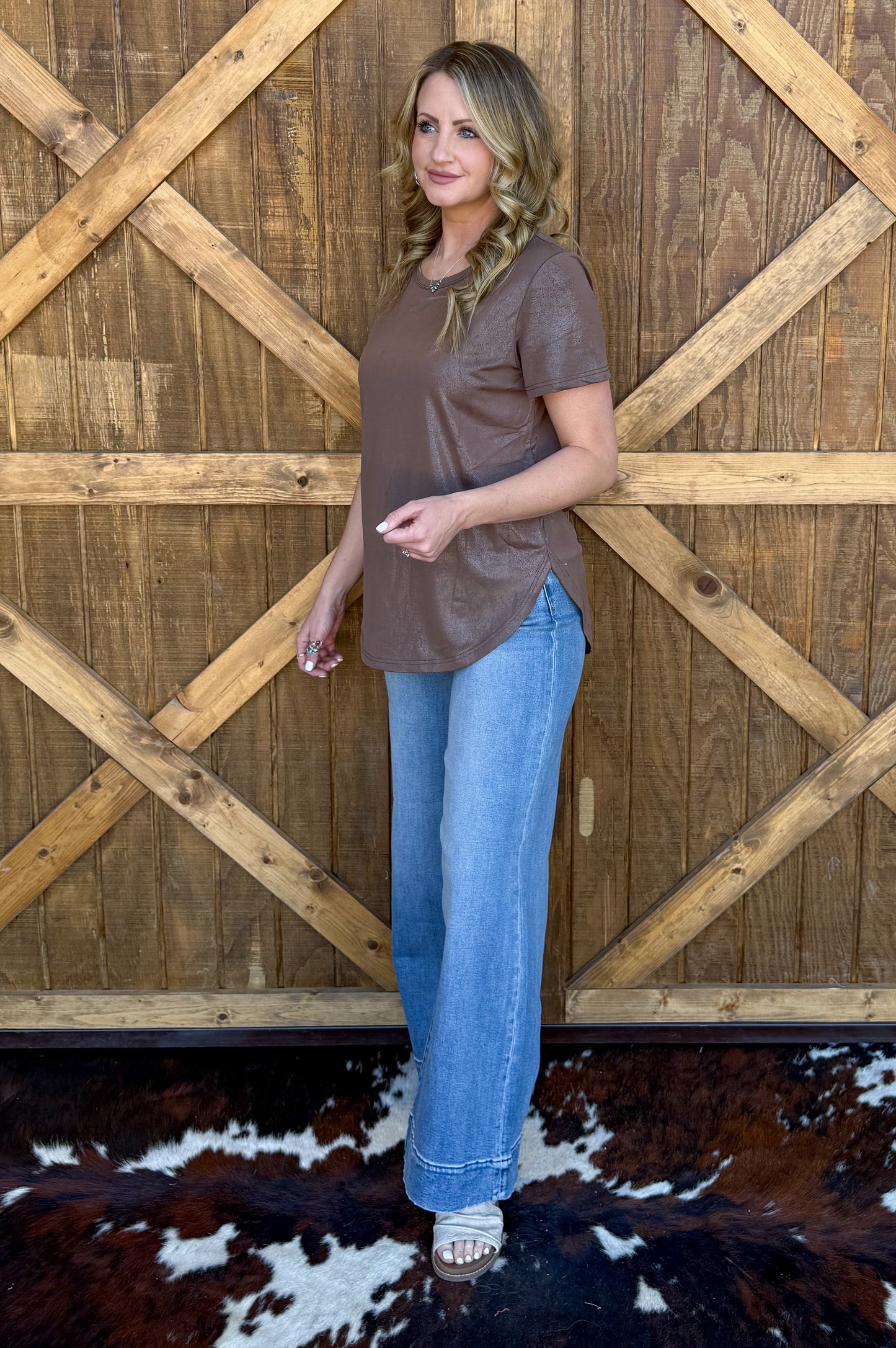 Swanky Leather Top *Mocha