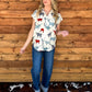 Longhorn Button-Up Top *White