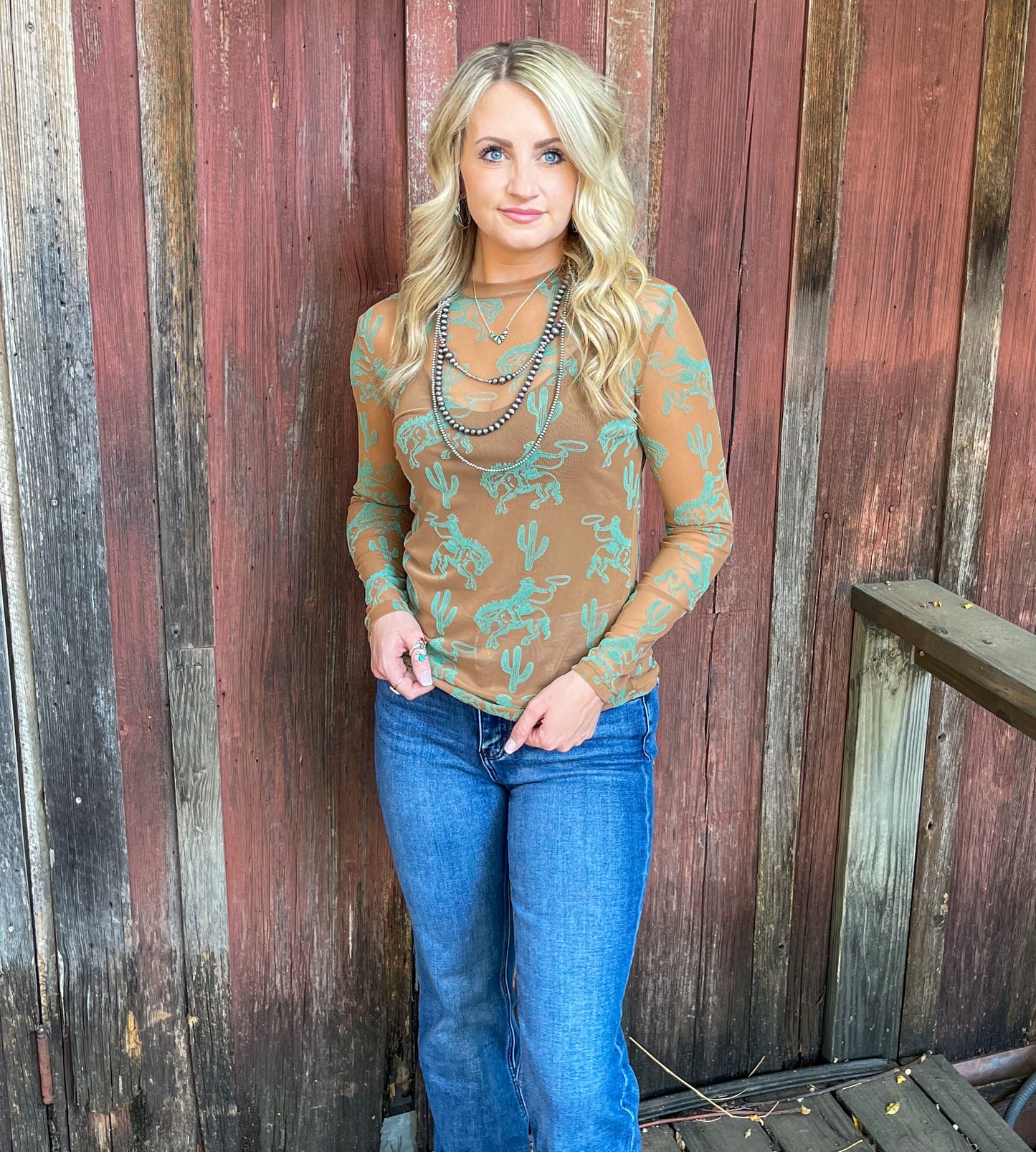 Lasso 3D Mesh Top *Turquoise