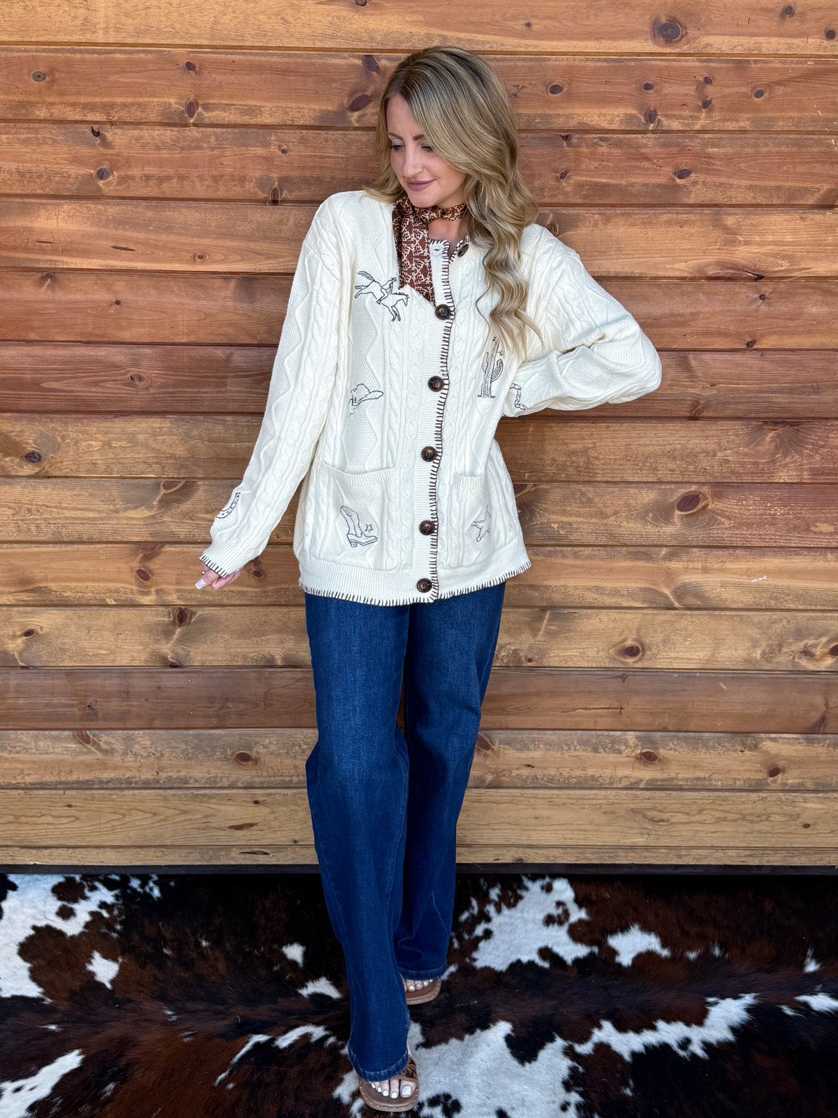 Western Ranch Embroidered Cardigan