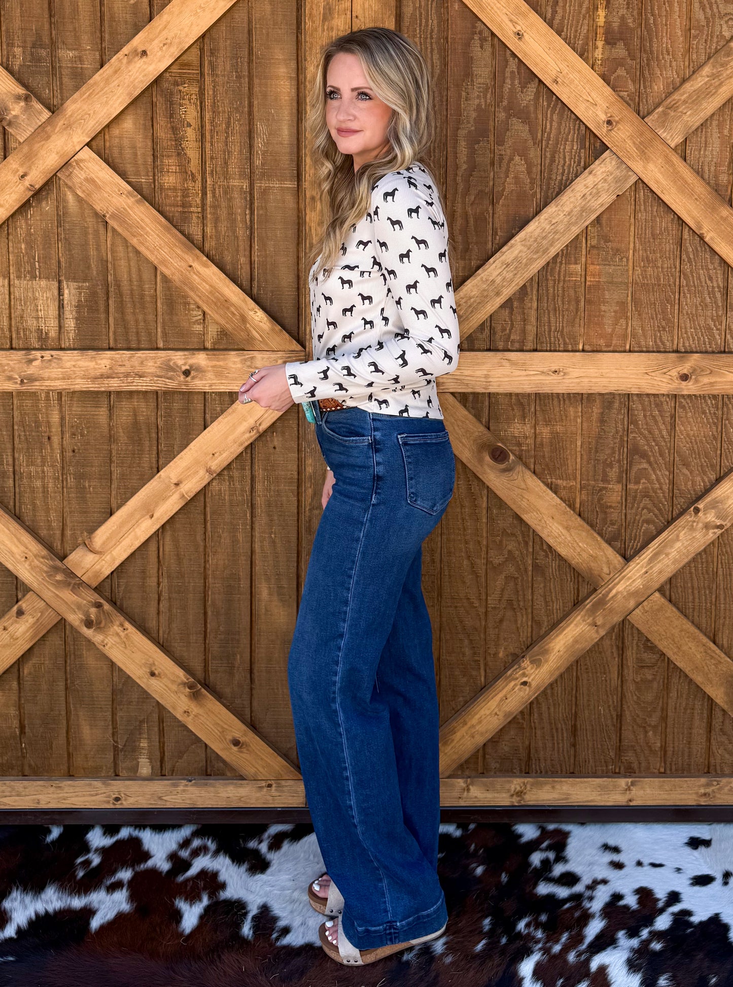 Horses Ribbed Long Sleeve