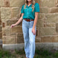 Cowgirl Pearl Snap Top *Turquoise
